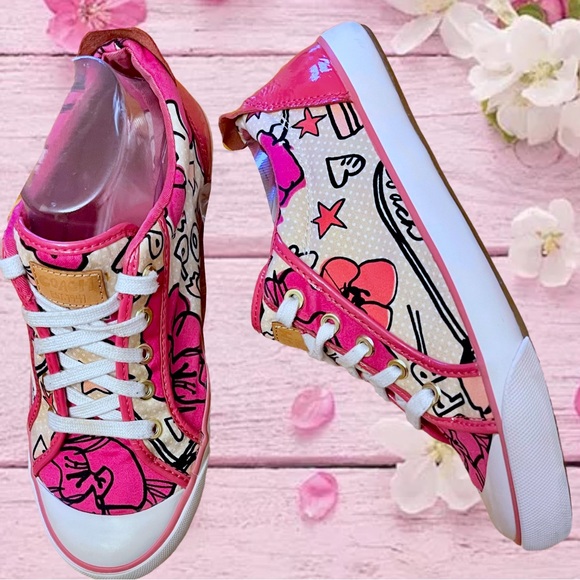 Coach Poppy Barrett Pink Spring Low Top Patent Sneakers Shoes Size 9 - Picture 7 of 13